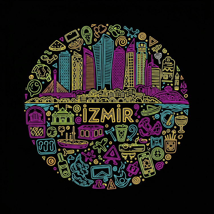 Neon Seyahat Doodle Görsel Oluşturucu aracının görseli